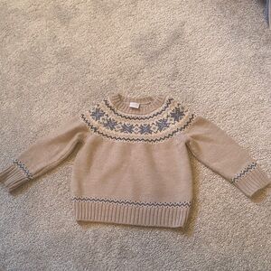 Pepa London classic English style Beige and Blue fair isle pattern Knit Sweater